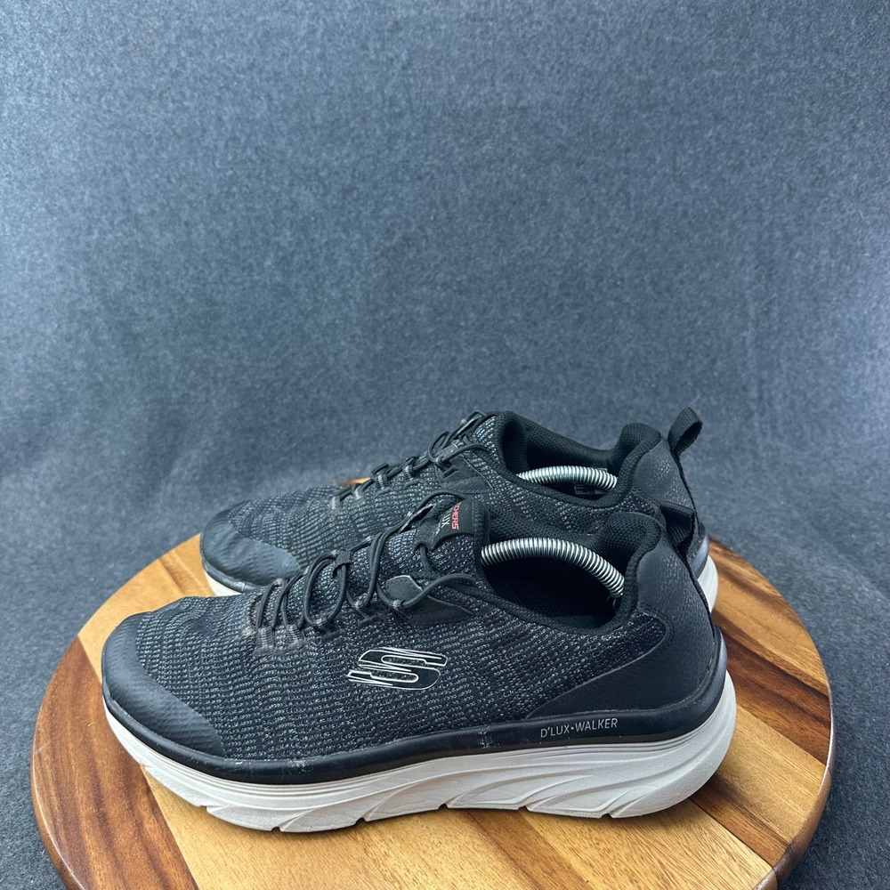 Skechers Shoes Men's 12 Extra Wide D'Lux Walker Sneakers Black Lace Up 232045WW - Picture 7 of 12